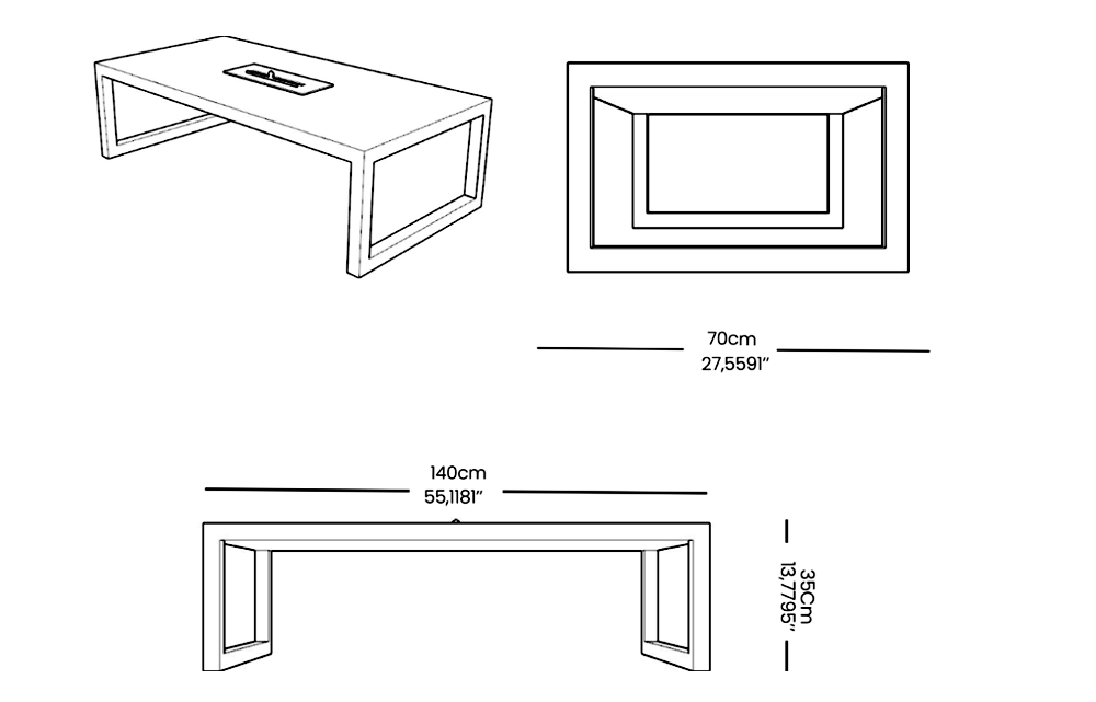 Image of the main dimensions of the product